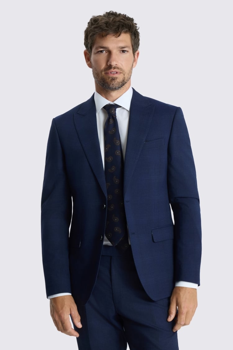 Slim Fit Navy Check Suit
